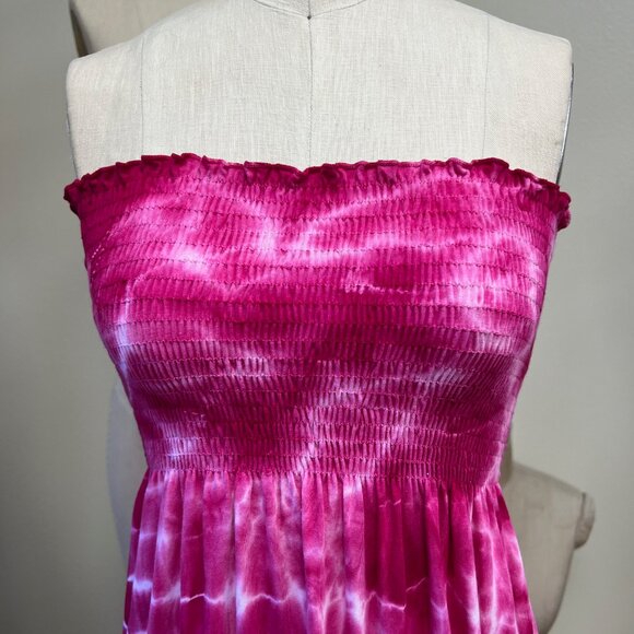 NWOT Deadstock 2000s Elastic Banded Tie Dye Tube Maxi Dress Small - Picture 4 of 5
